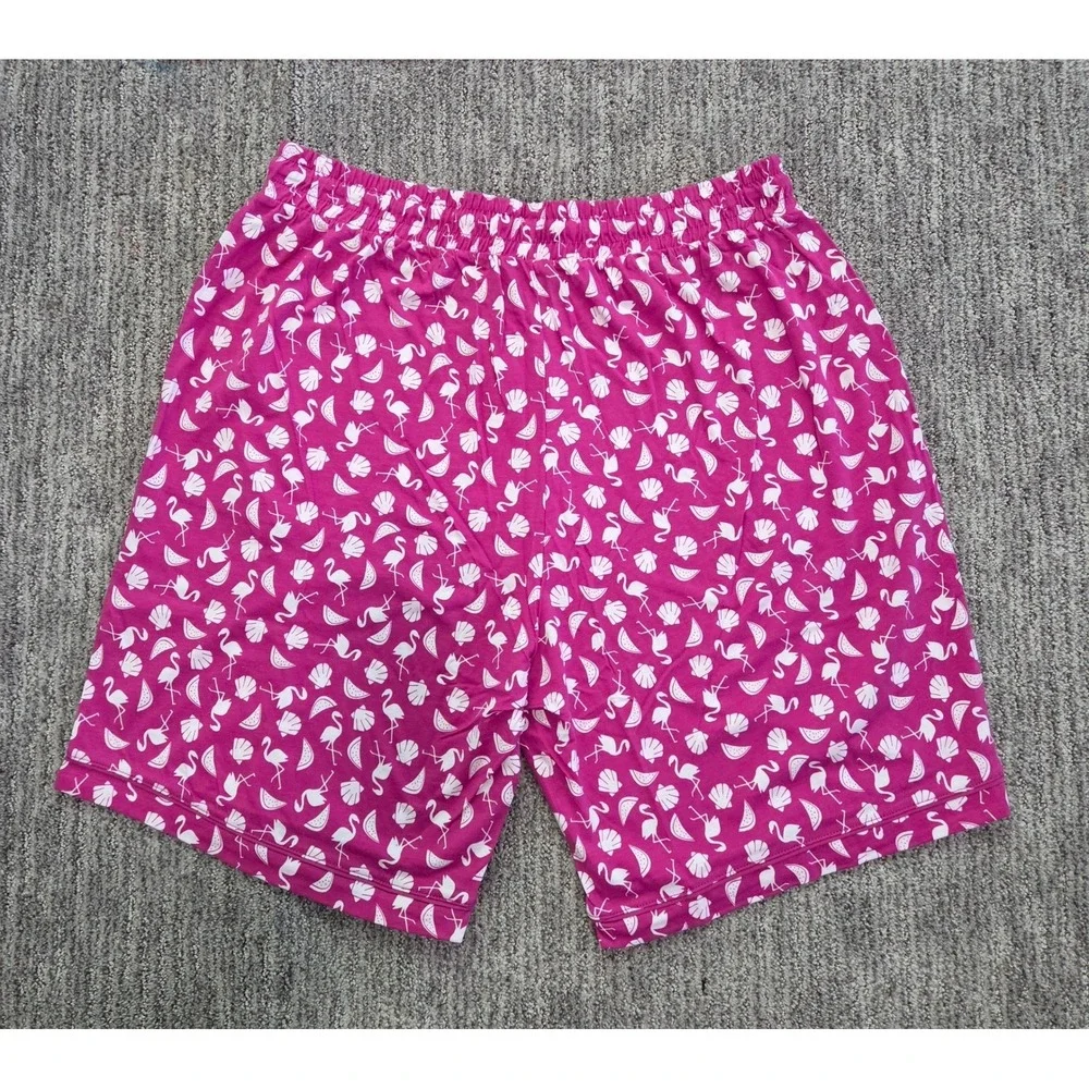 Cosabella Mens Pink Flamingo Seashell Print Pajama Set V-Neck Top Shorts NEW
